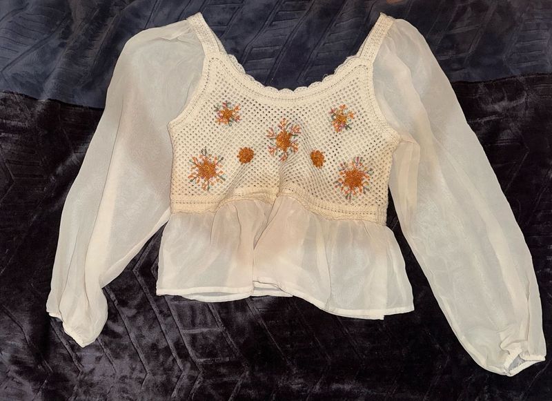 Crochet Floral Top