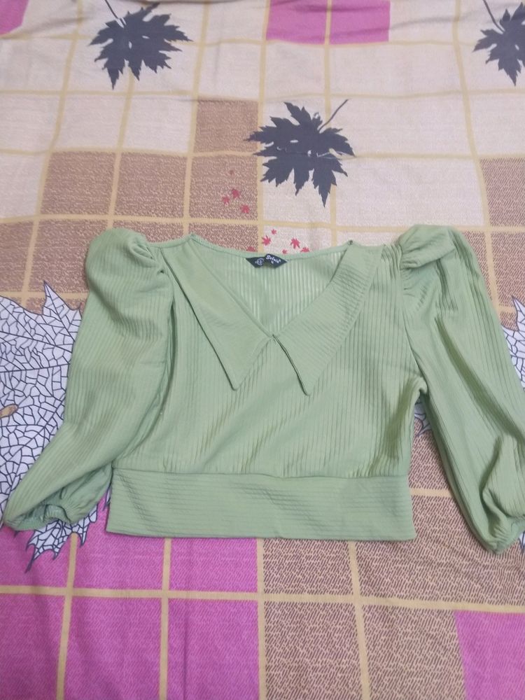 Light Green Crop Top