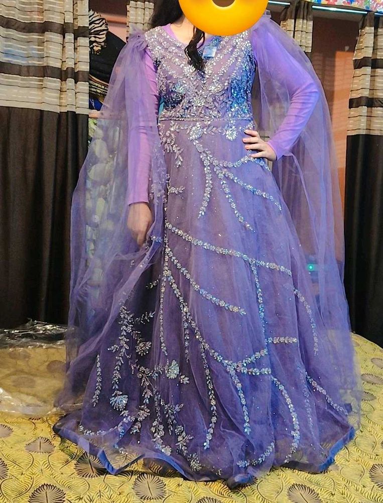 Elegant Lavender Embellished Gown