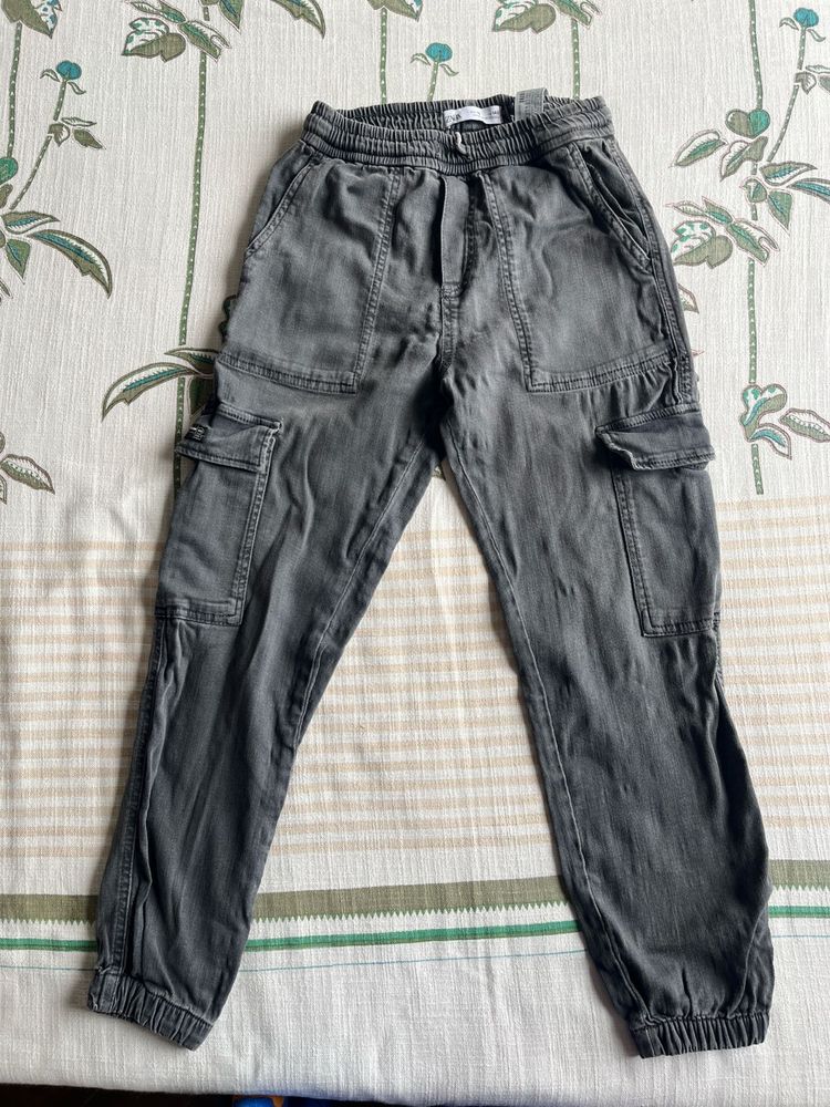 Zara Gray Cargo Pants For 10 Yrs Old