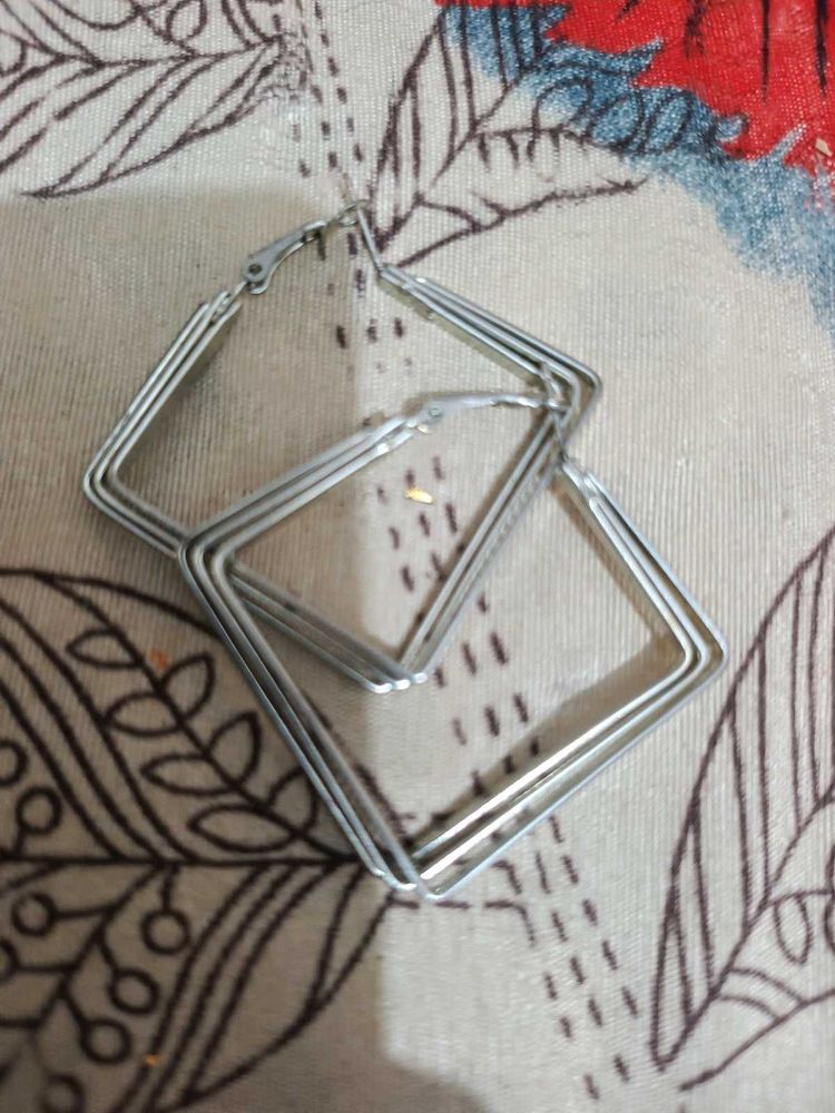 Geometric Square Hoop Earrings