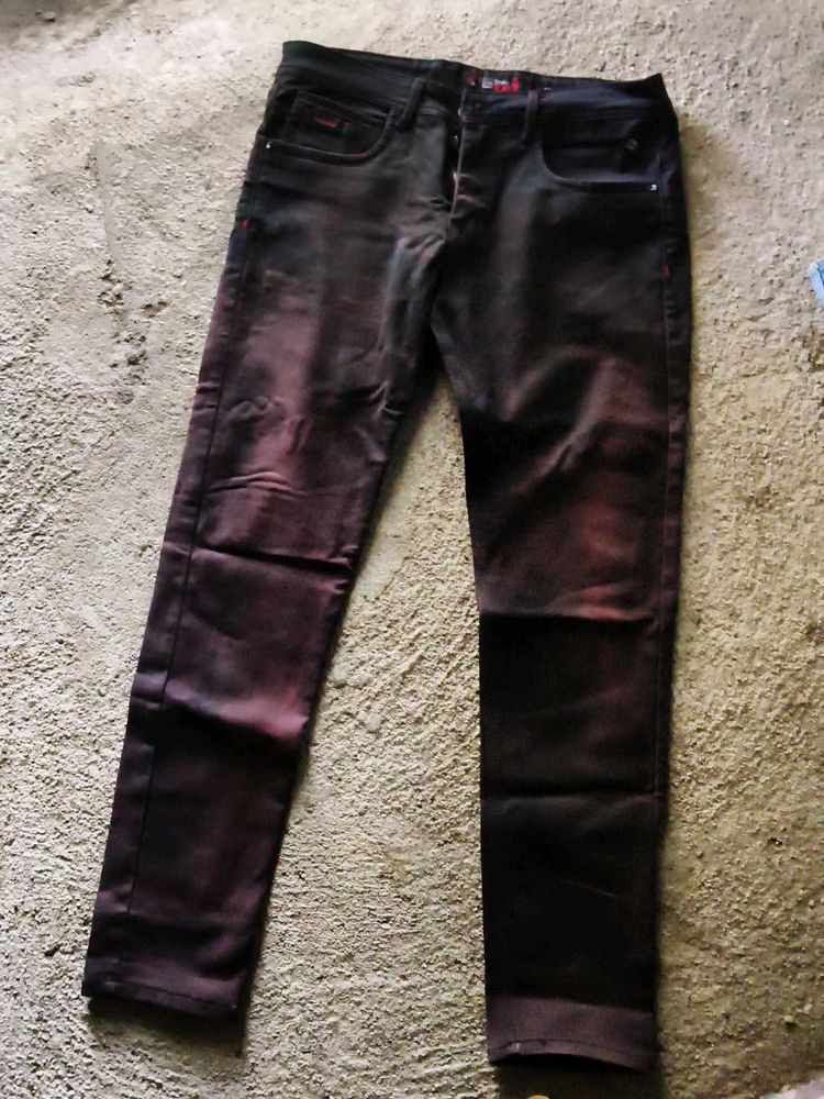 Burgundy Denim Jeans