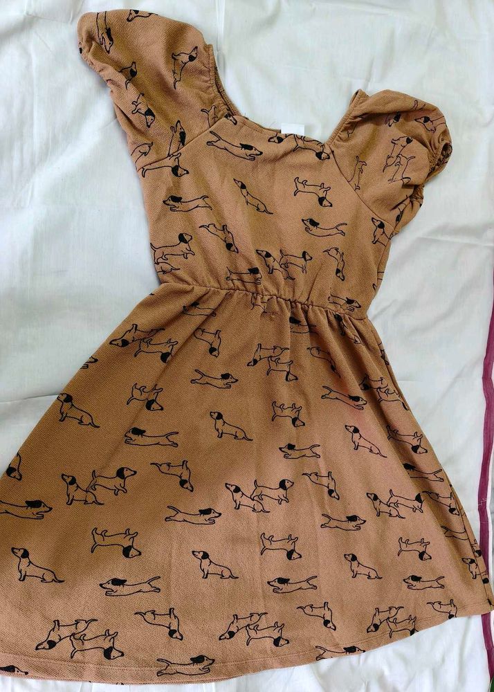 Cute Dog Print Dress