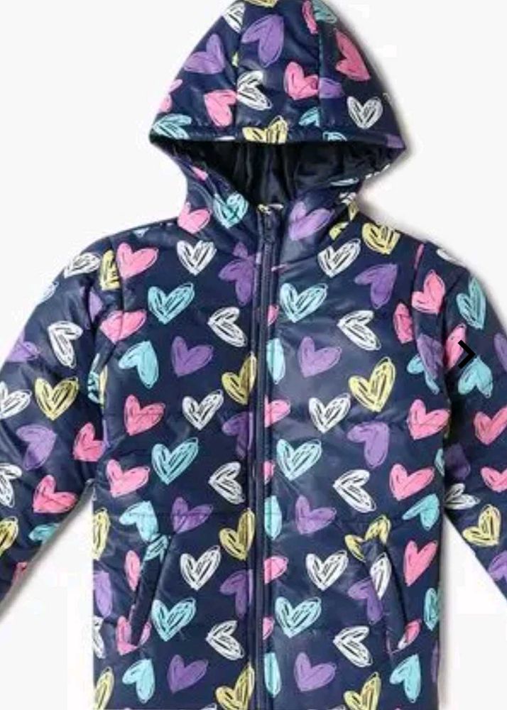 Heart Print Puffer Jacket(1.5 To 2 Years)