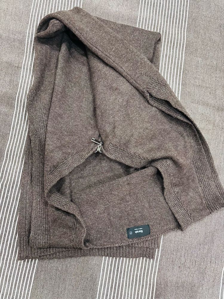 Brown dress with Zipper Detail