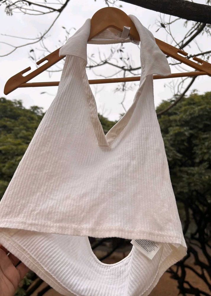 White Halter Top