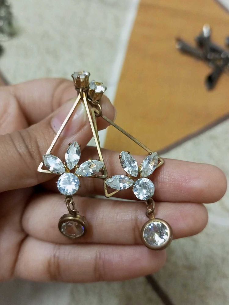 Triangle Flower Earrings