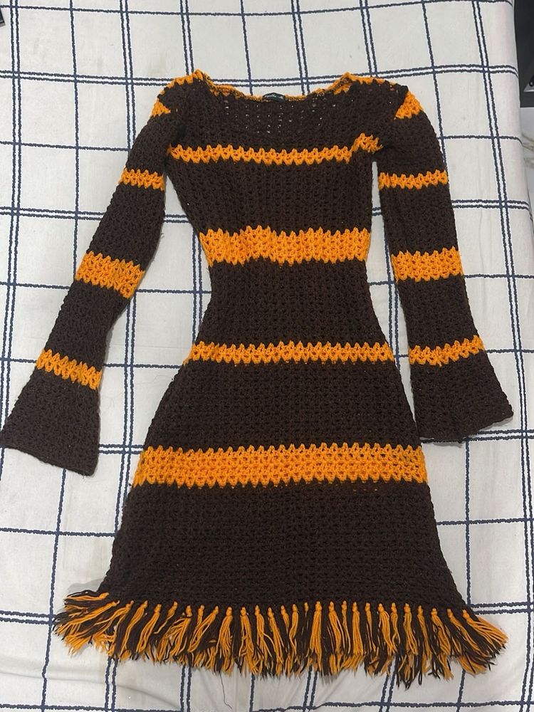 Brown &amp; Orange Dress