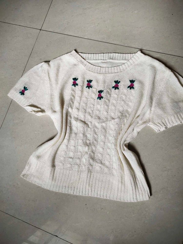 Vintage Floral Knit Top