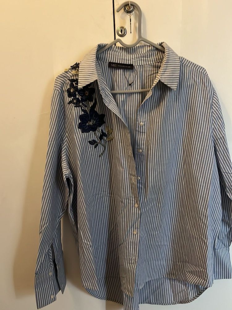 Striped Embroidered Shirt