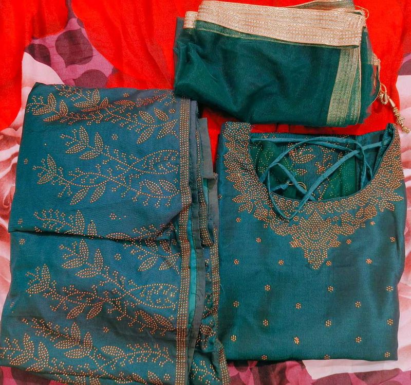 Teal sharara set