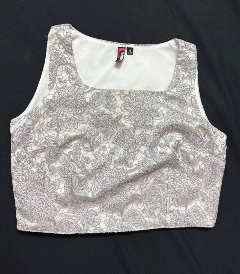 Ivory Lace Crop Top