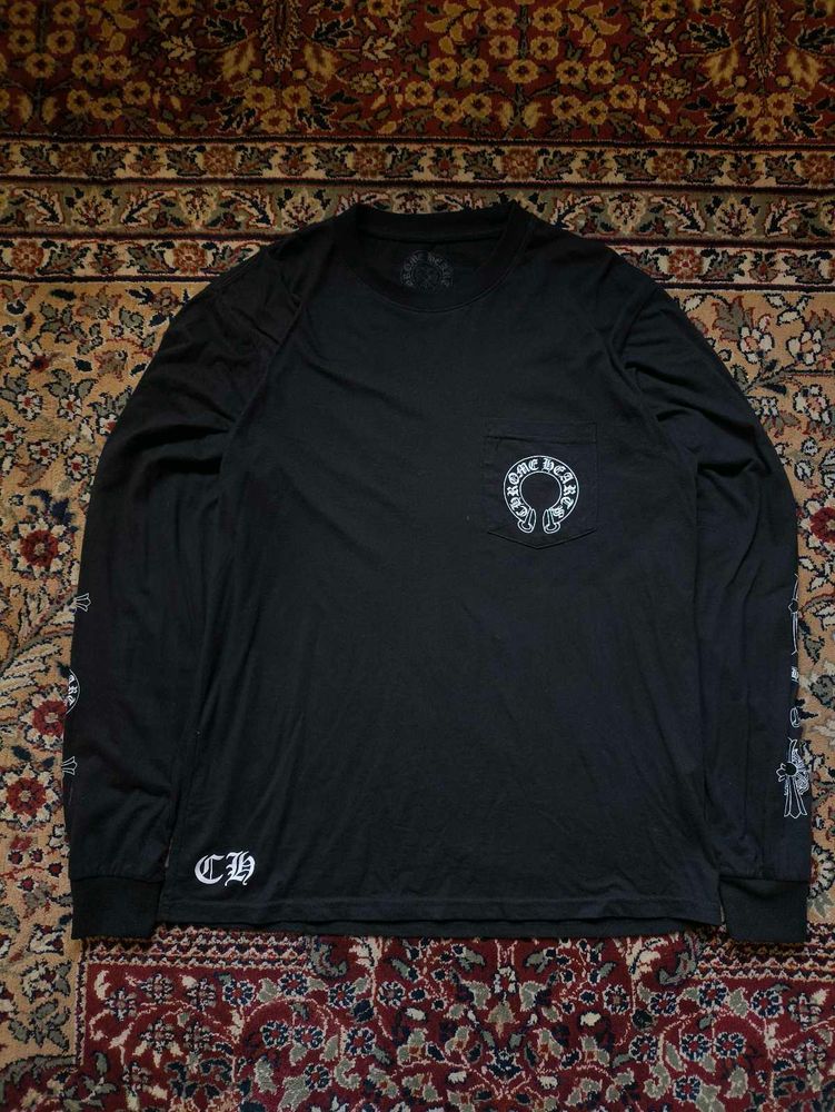 CHROME OF HEARTS BLACK FULL SLEEVES T-SHIRT