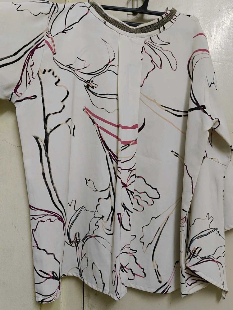 Floral Print Chiffon Top