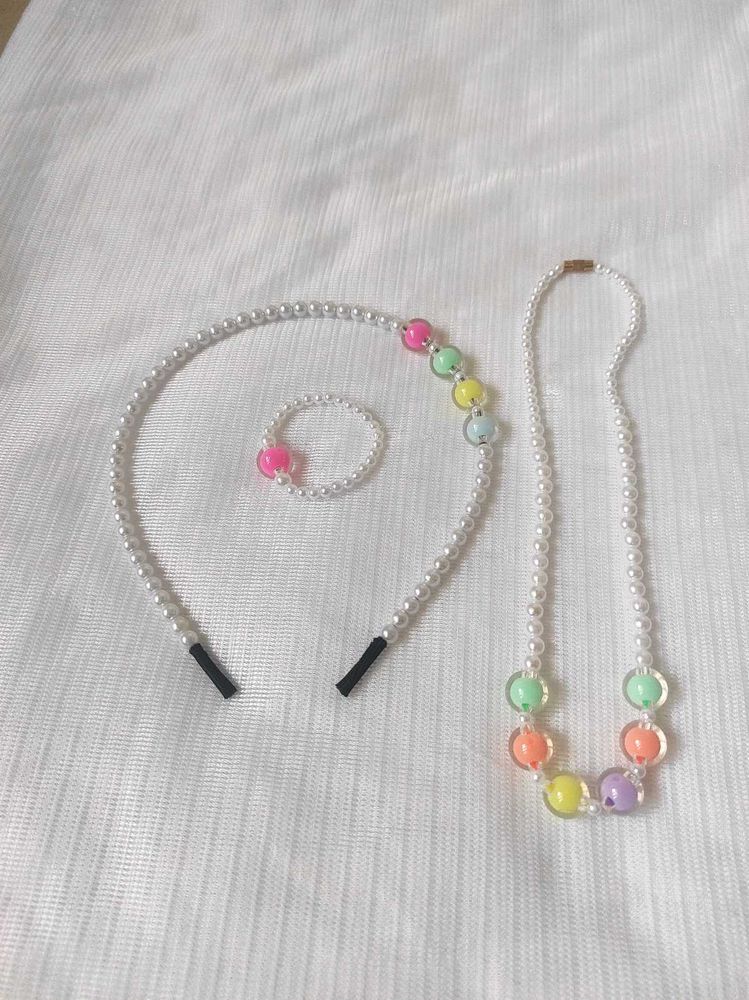 45.Pearl Bead Jewelry Set