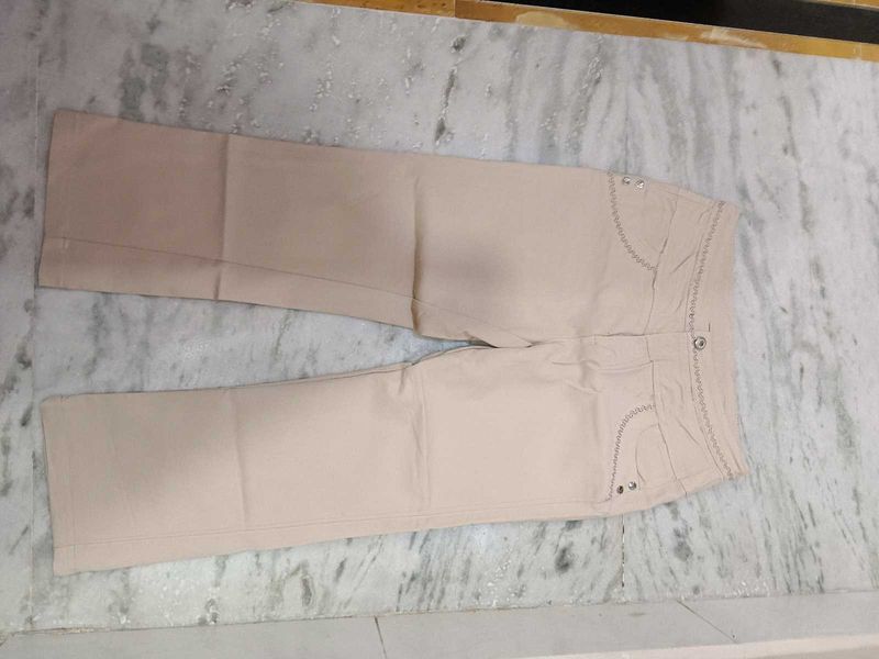 Beige Casual Pants