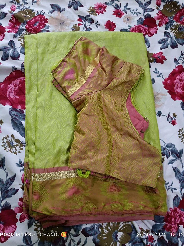 Green Saree with Blouse