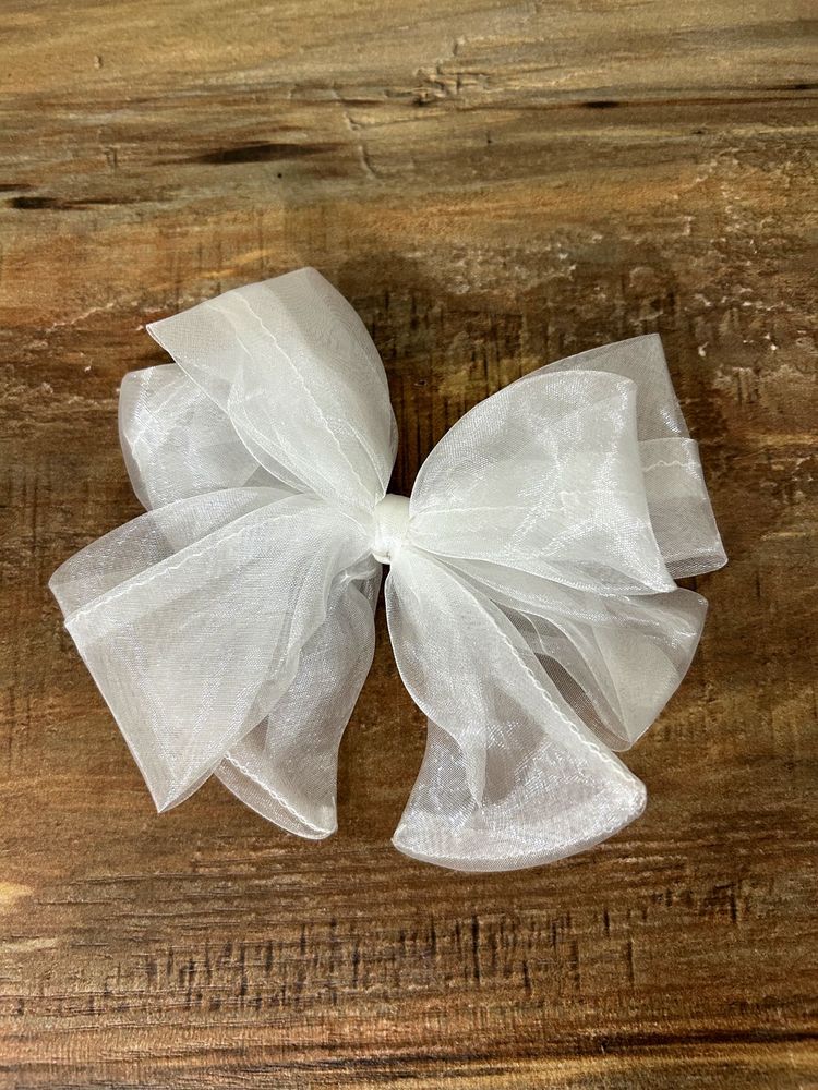 White Organza Hair Bow