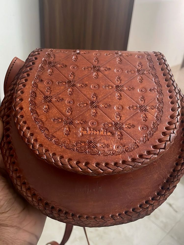 Vintage Leather Saddle Bag