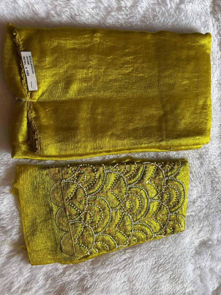 Embellished Bitz almond saree