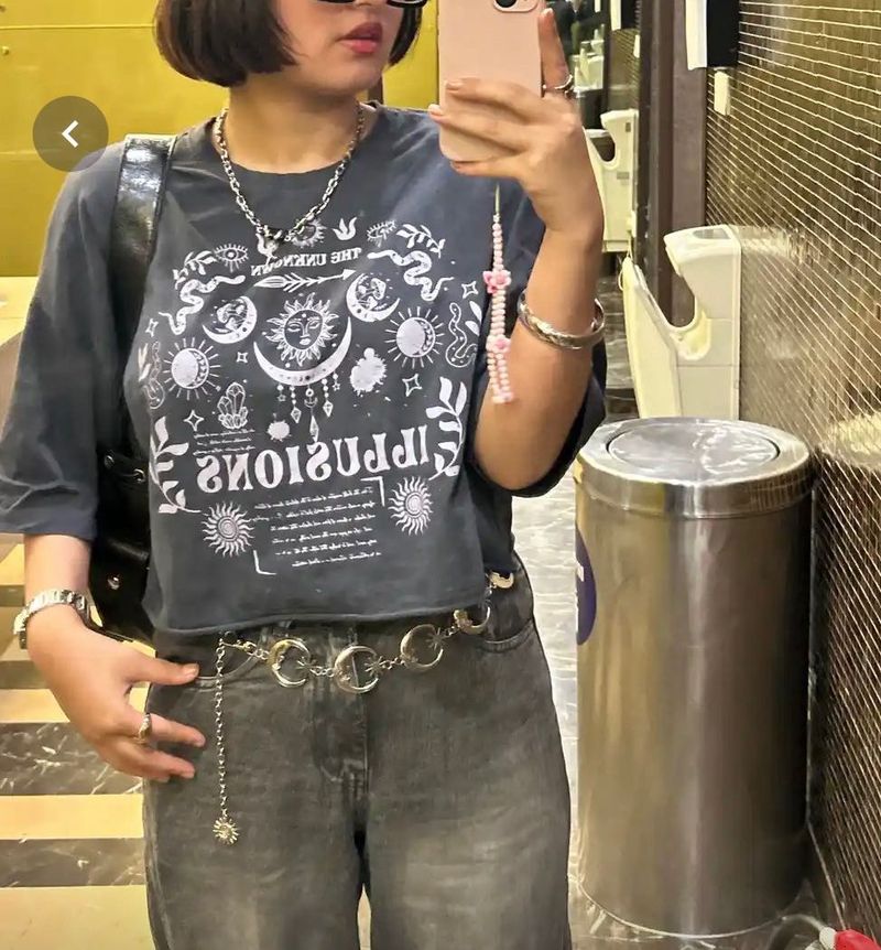 Graphic Print oversized T shirt