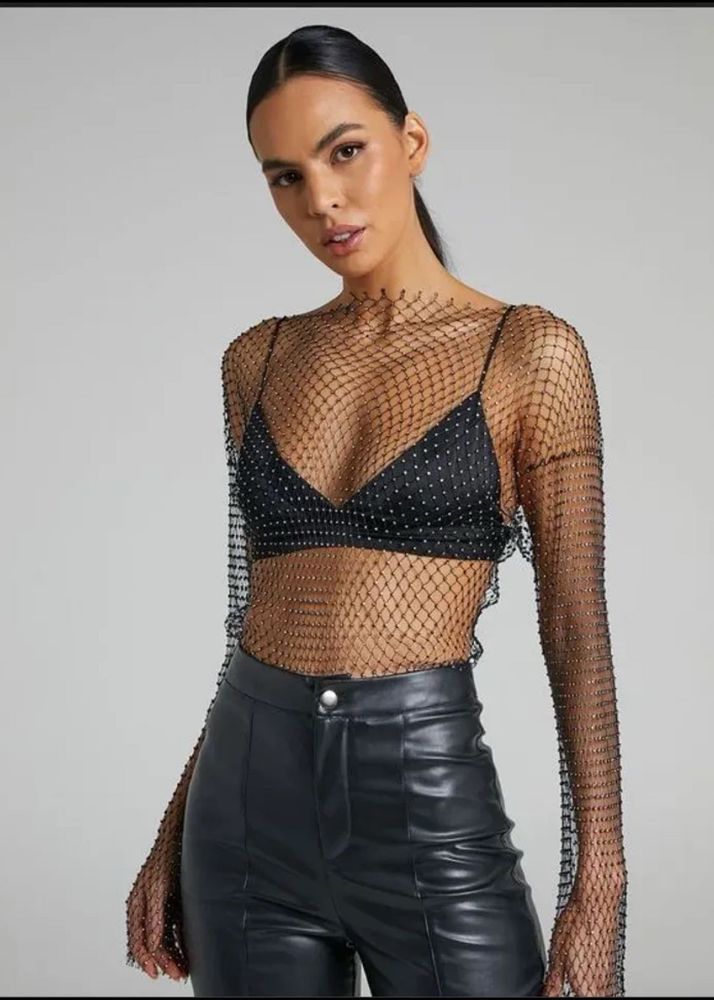 Mesh Long Sleeve Top