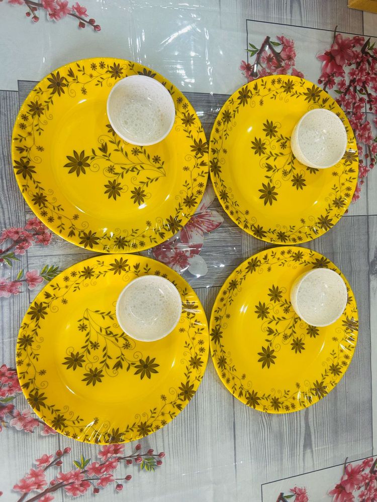 Yellow Floral Melamine Set