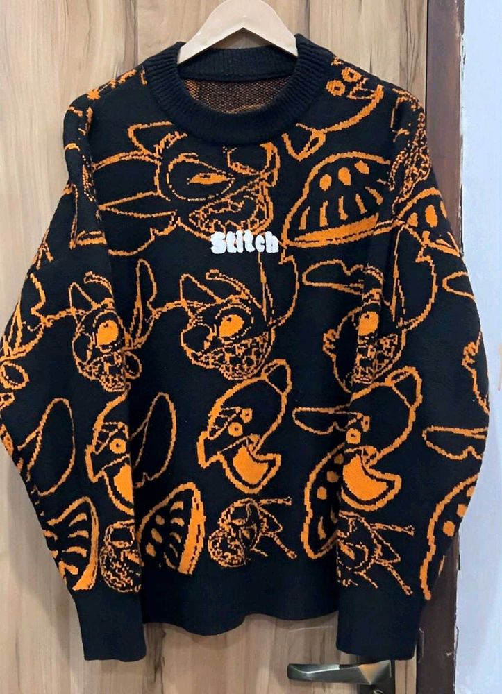 Stitch Graphic Print Sweater