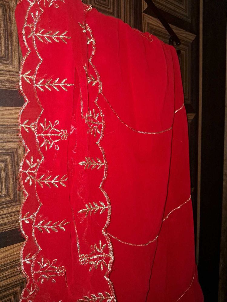 Cherry Red 🍒 Bridal Dupatta