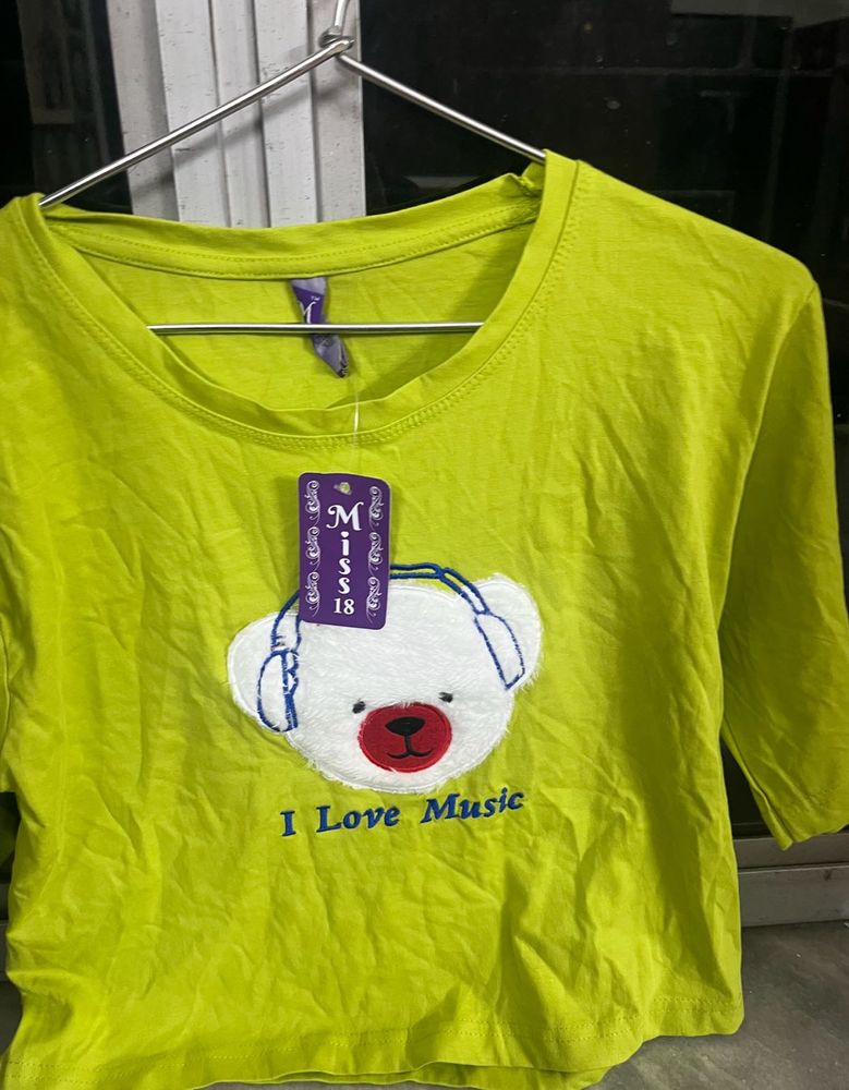 Cute Green 'I Love Music' Tee