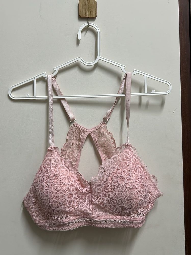 Lace Detail Bra - Light Pink