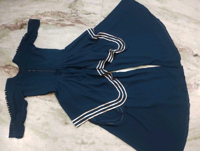 Elegant Blue Kurta Palazzo Set