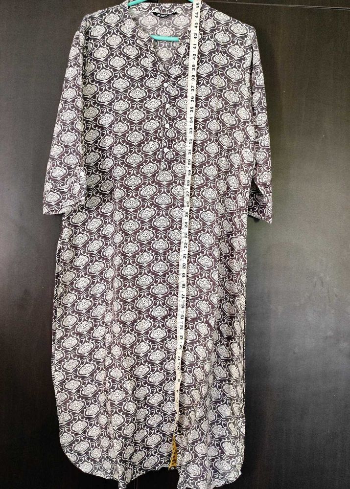 Dark Grey Printed XL Kurta
