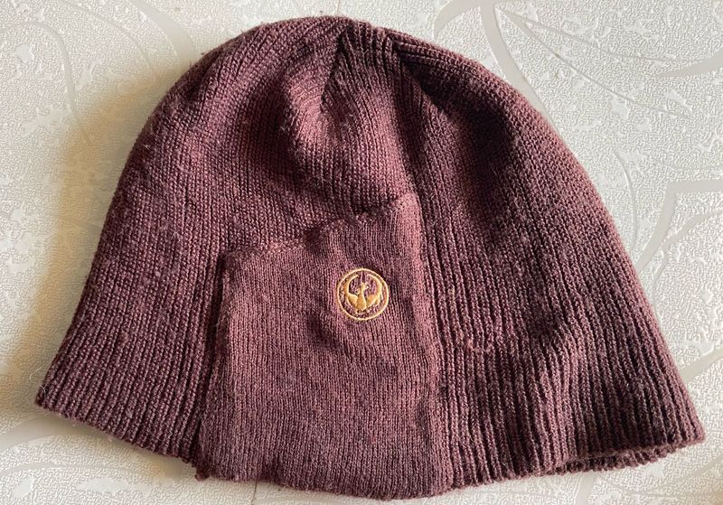Vintage Brown Knit Beanie (free size)