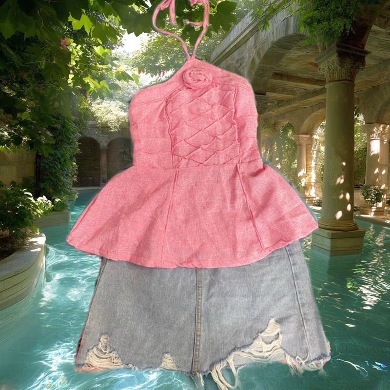 Pink Halterneck Top