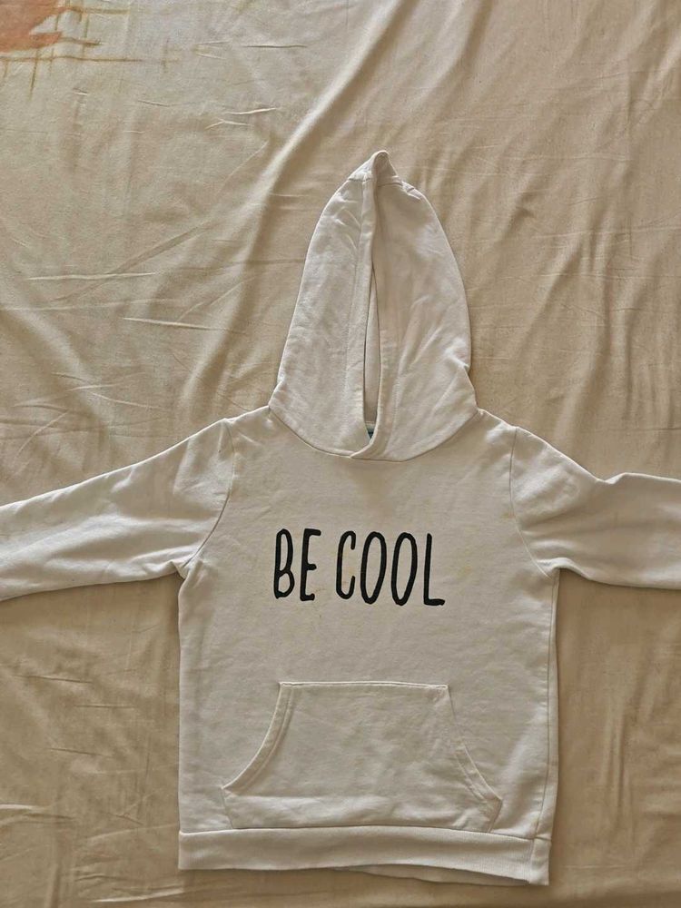 Be Cool White Hoodie