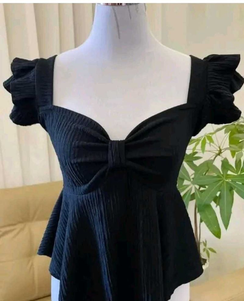 Chic Black Peplum Top