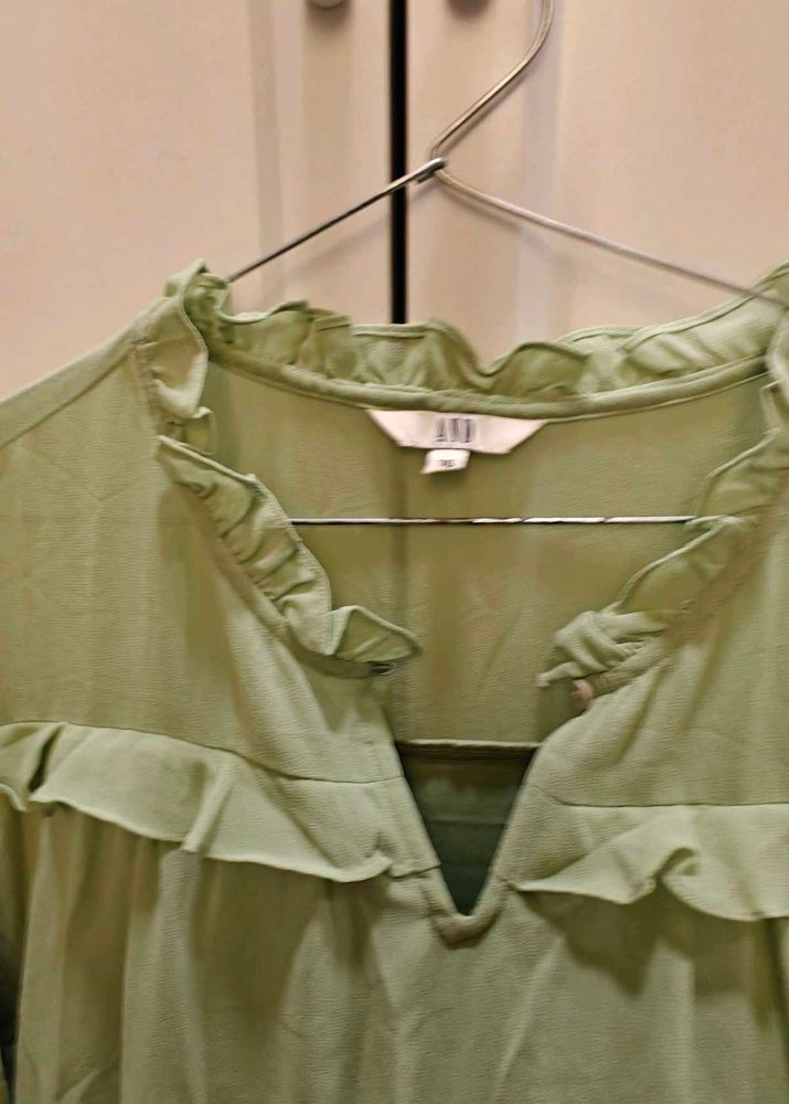 AND Green Ruffle Blouse - XL