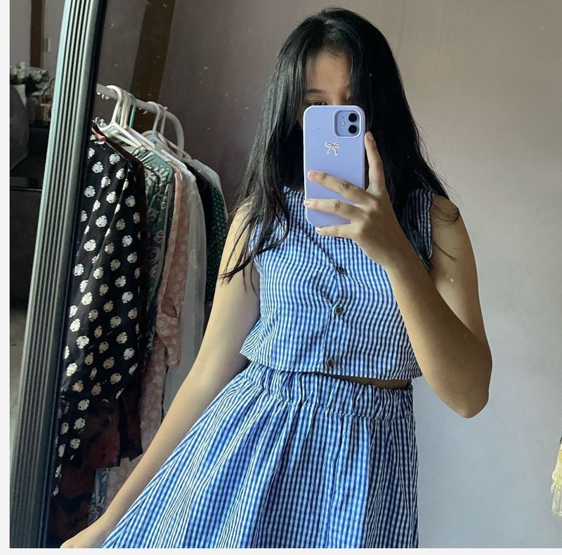 Blue Striped Matching Set
