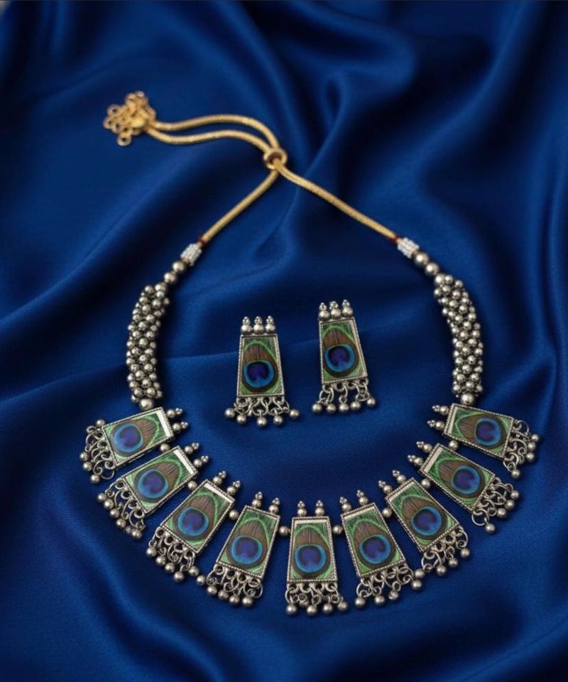 Peacock Necklace &amp; Earring Set