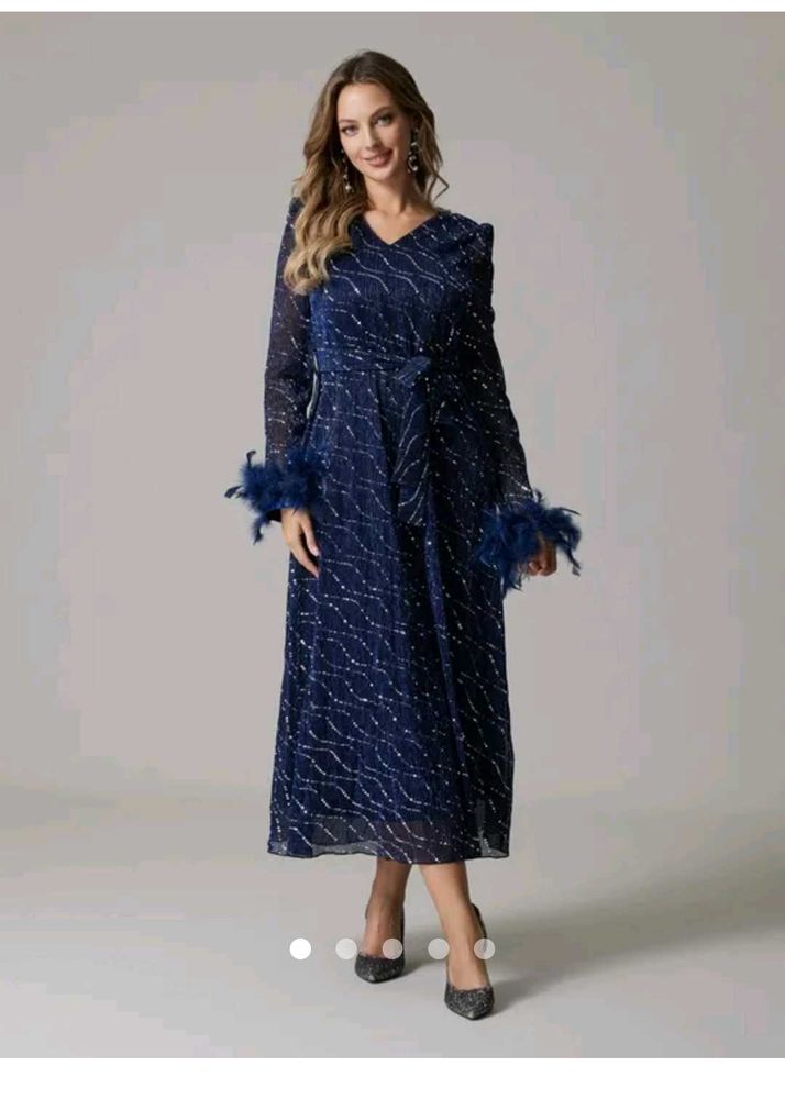 SAVANA Blue Embellished Dress