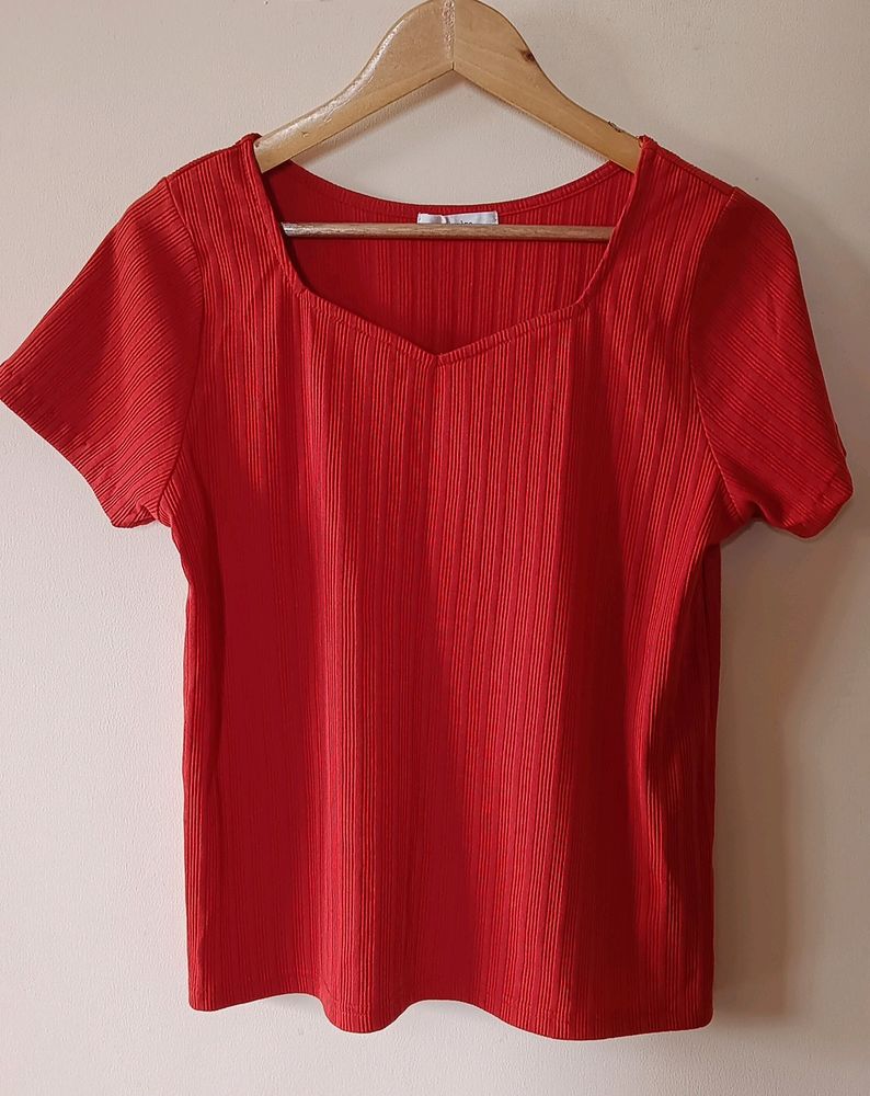 Red Colour Cotton Top