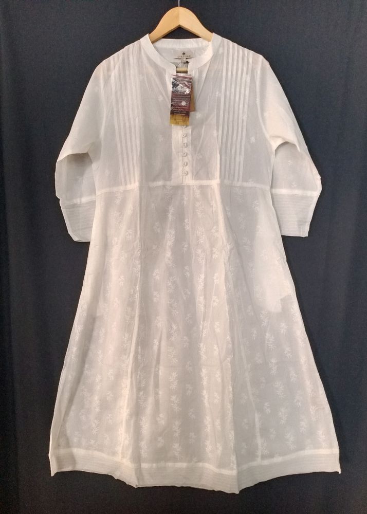 Jaypore White Cotton Women&#39;s Kurti