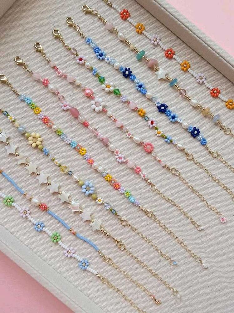 Beaded Flower Bracelet