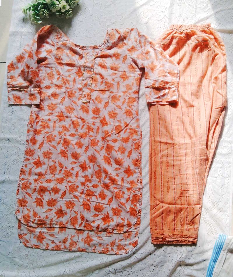 Flower Print Kurta Set