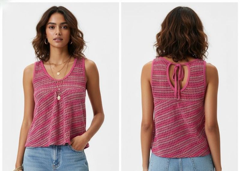 Pink Knit Tank Top
