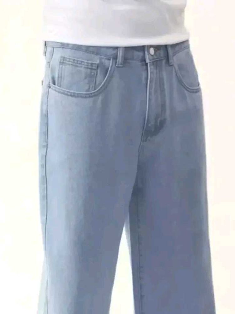 Blue Light Wash Wide Leg Jeans