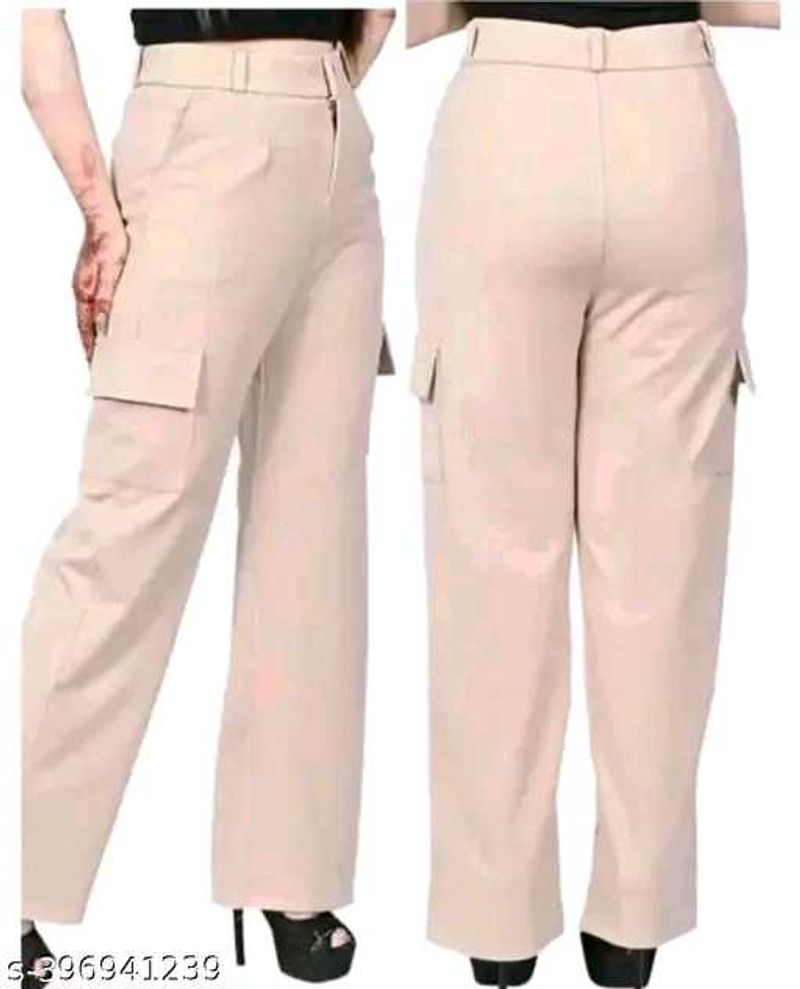 Beige Cargo Trousers