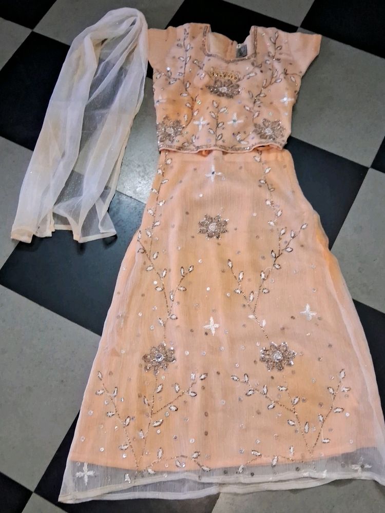 Party Wear Lehenga Choli with Dupatta for Kids