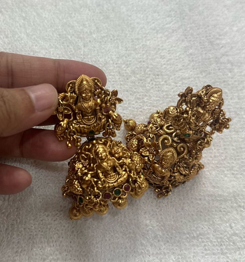Anti Tarnish Nakshi Temple Earring Set